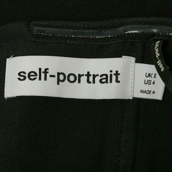 Self-Portrait Black Stud Embellished Crepe Off-Shoulder Top S - Picture 6 of 7